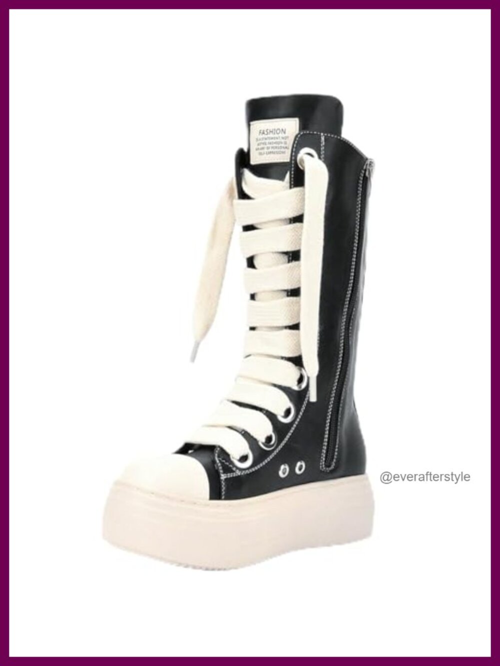 High Top Platform Sneakers PU Leather Zip Round Toe Casual Shoes